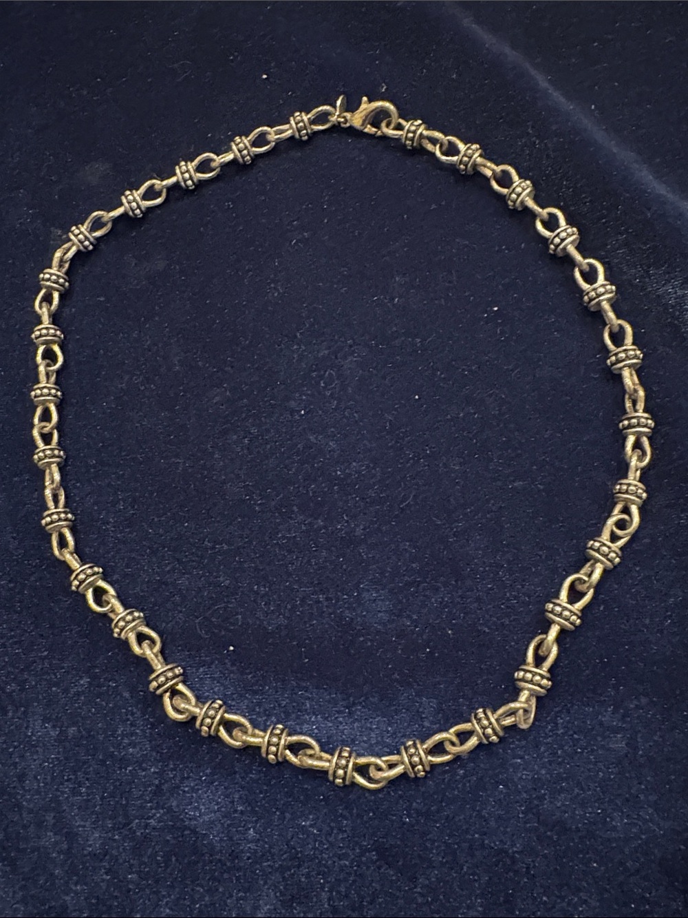 Vintage Premier Designs Silver Tone Station Link Choker Necklace Ornate Textured